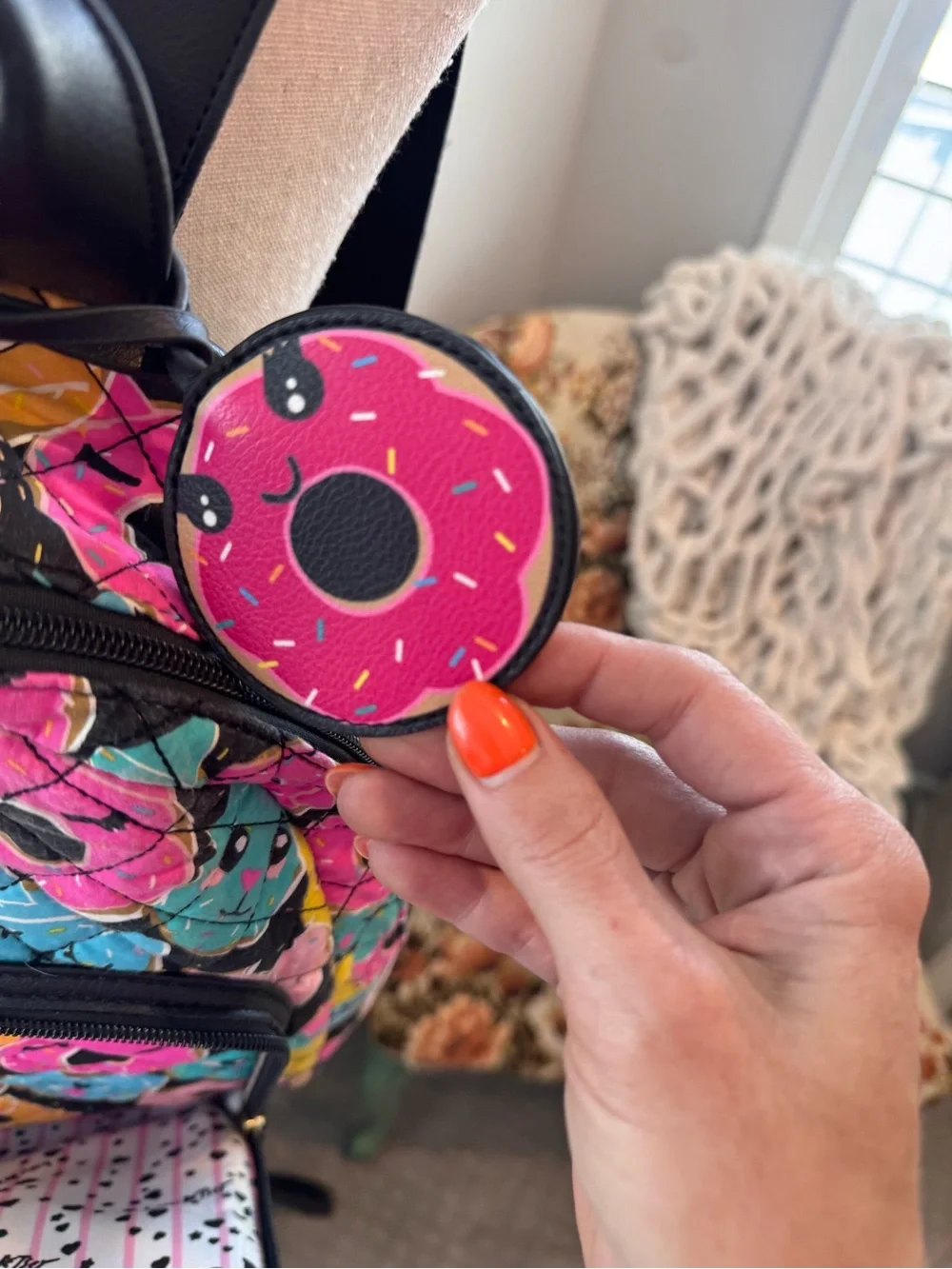 Luv Betsey Donut Cat Backpack Purse Like New